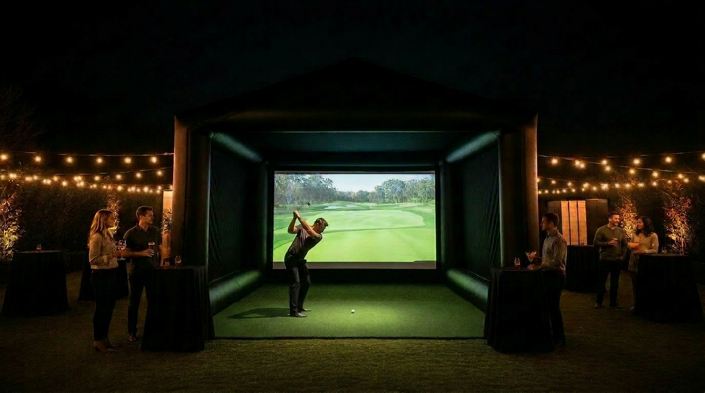 Golf simulator event setup